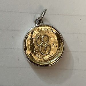 New Waxing Poetic Sterling Silver and Brass ‘E’ Charm